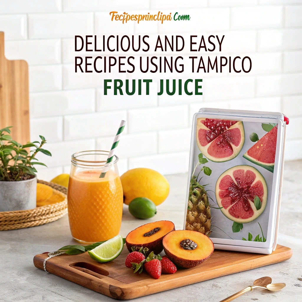 Colorful drinks and recipes made with Tampico Fruit Juice, showcasing refreshing and easy-to-make beverages.