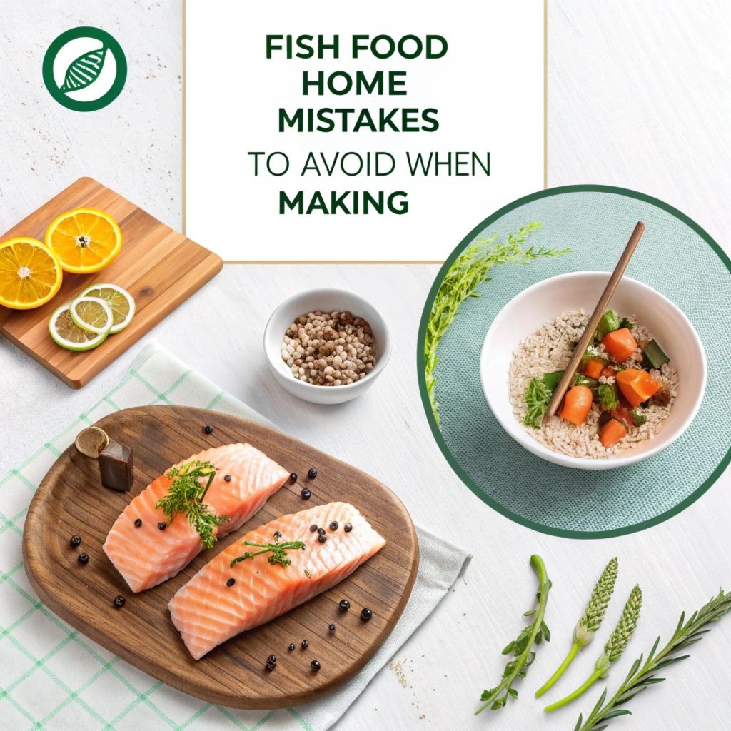 Homemade fish food preparation with common mistakes like overusing ingredients, improper storage, and lack of hygiene.