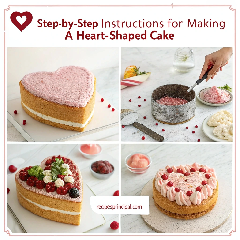 Step-by-step instructions for baking and decorating a perfect heart-shaped cake.