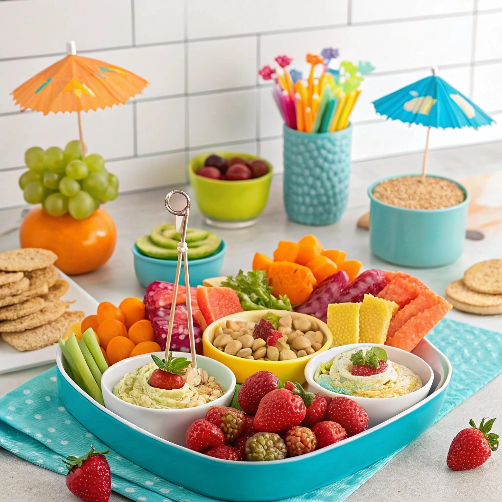 Tips for making healthy snacks fun and engaging for kids, using colorful ingredients and involving children in the preparation.