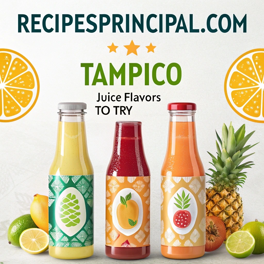 A variety of creative Tampico juice recipes, including cocktails, smoothies, and colorful ice pops, arranged on a vibrant table.